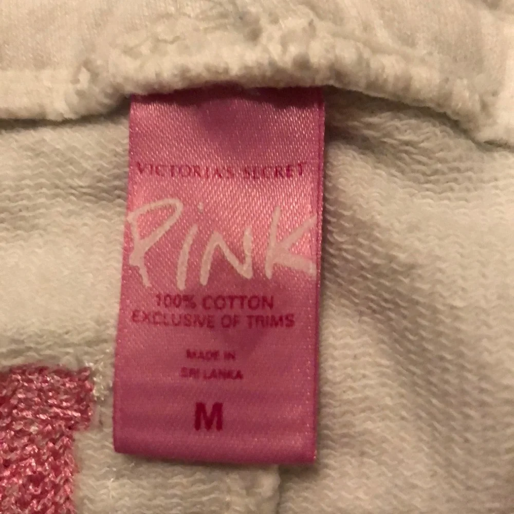 PINK Victoria's Secret White Joggers with Pink and Green Accents - Picture 3 of 6